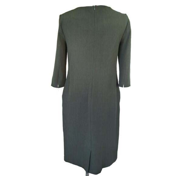 MM Lafleur Etsuko Sheath Dress Pine Green Size 6 Workwear 3/4 Sleeve - Picture 4 of 10
